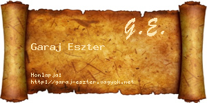 Garaj Eszter névjegykártya